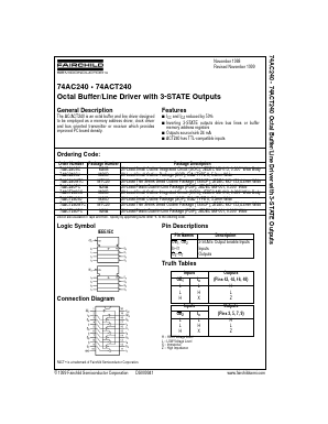74AC240SJX Datasheet PDF Fairchild Semiconductor