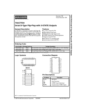 74ACT534PCX Datasheet PDF Fairchild Semiconductor