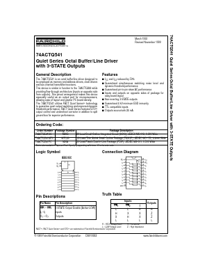 74ACTQ541MTC Datasheet PDF Fairchild Semiconductor