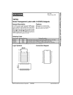 74F533SC Datasheet PDF Fairchild Semiconductor