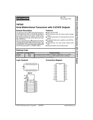 74F545SC Datasheet PDF Fairchild Semiconductor