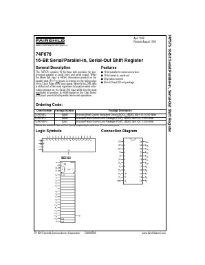 74F676PC Datasheet PDF Fairchild Semiconductor