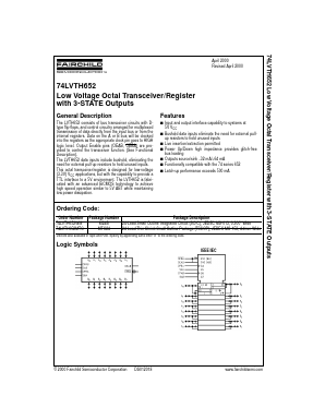 74LVTH652 Datasheet PDF Fairchild Semiconductor