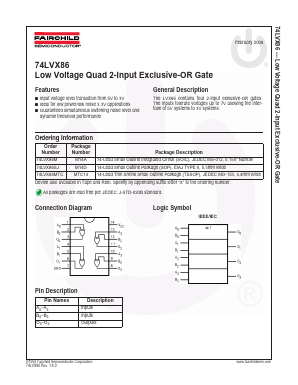 74LVX86 Datasheet PDF Fairchild Semiconductor