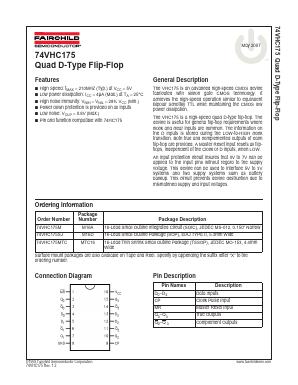 74VHC175M Datasheet PDF Fairchild Semiconductor