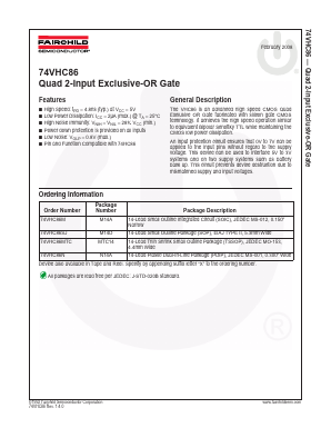 74VHC86SJX Datasheet PDF Fairchild Semiconductor