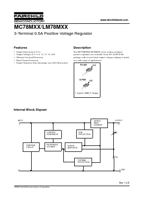 MC78M15 Datasheet PDF Fairchild Semiconductor