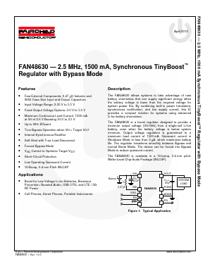 FAN48630UC35X Datasheet PDF Fairchild Semiconductor