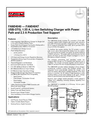 FAN54040UCX Datasheet PDF Fairchild Semiconductor