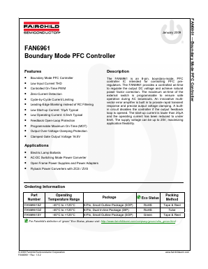 FAN6961SZ Datasheet PDF Fairchild Semiconductor