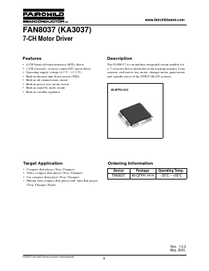 FAN8037 Datasheet PDF Fairchild Semiconductor