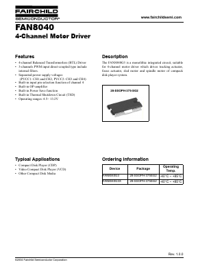 FAN8040 Datasheet PDF Fairchild Semiconductor