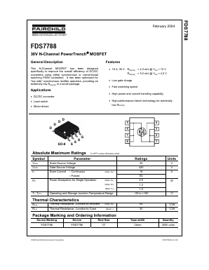 FDS7788 Datasheet PDF Fairchild Semiconductor