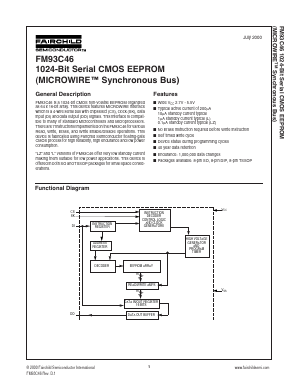 FM93C46E Datasheet PDF Fairchild Semiconductor