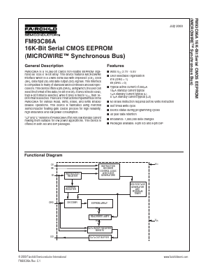 FM93C86AL Datasheet PDF Fairchild Semiconductor
