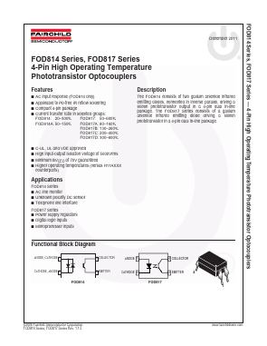 FOD817B3SD Datasheet PDF Fairchild Semiconductor