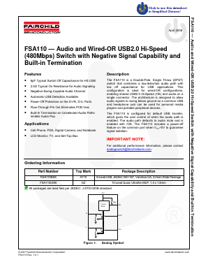 FSA110 Datasheet PDF Fairchild Semiconductor