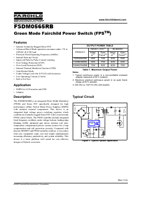 FSDM0565RBI Datasheet PDF Fairchild Semiconductor