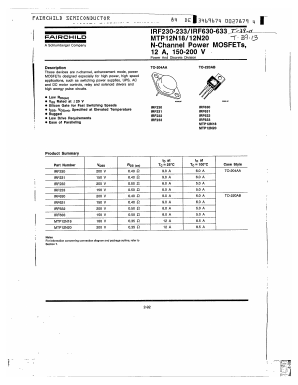 IRF232 Datasheet PDF Fairchild Semiconductor