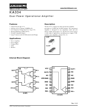 KA334 Datasheet PDF Fairchild Semiconductor