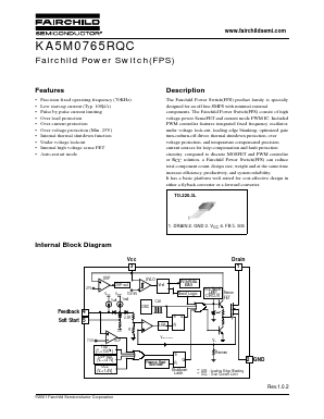 KA5M0765RQC-TU Datasheet PDF Fairchild Semiconductor