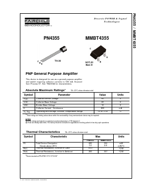 PN4355 Datasheet PDF Fairchild Semiconductor