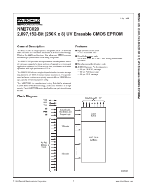 NM27C020N100 Datasheet PDF Fairchild Semiconductor