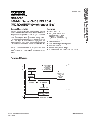 NM93C66L Datasheet PDF Fairchild Semiconductor