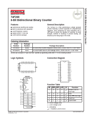 74F269 Datasheet PDF Fairchild Semiconductor