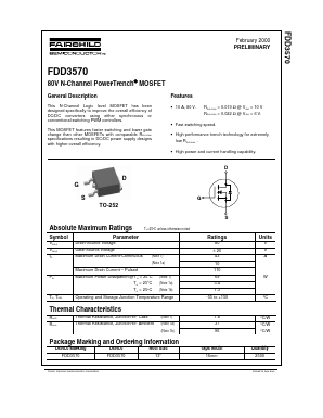 FDD3570 Datasheet PDF Fairchild Semiconductor