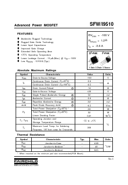 SFW9510 Datasheet PDF Fairchild Semiconductor