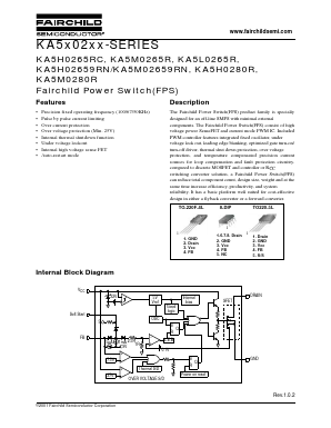 KA5M0165RVN Datasheet PDF Fairchild Semiconductor