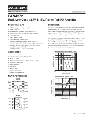 FAN4272AM8X Datasheet PDF Fairchild Semiconductor