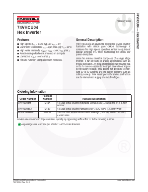 74VHCU04MX Datasheet PDF Fairchild Semiconductor