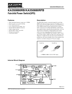 KA3S0880RFB-TU Datasheet PDF Fairchild Semiconductor