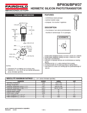BPW37 Datasheet PDF Fairchild Semiconductor