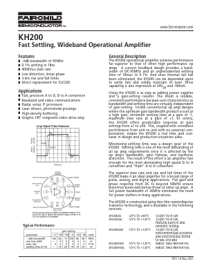 KH200 Datasheet PDF Fairchild Semiconductor