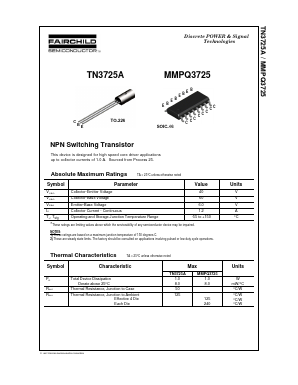 TN3725A Datasheet PDF Fairchild Semiconductor