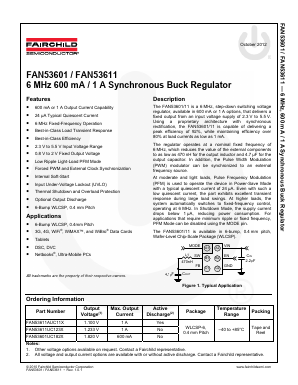 FAN53611 Datasheet PDF Fairchild Semiconductor