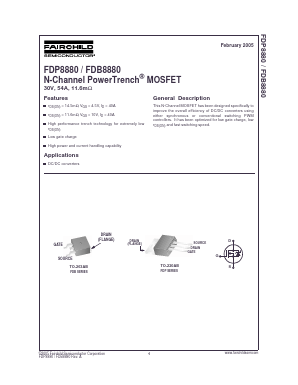 FDP8880 Datasheet PDF Fairchild Semiconductor