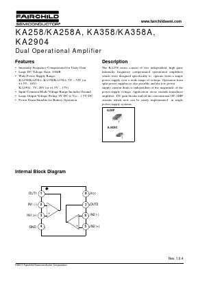KA358D Datasheet PDF Fairchild Semiconductor