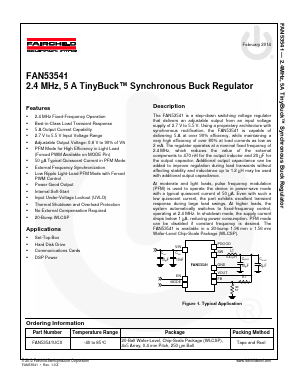 FAN53541UCX Datasheet PDF Fairchild Semiconductor