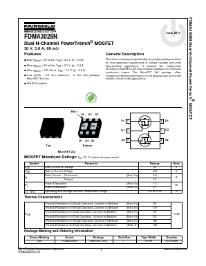 FDMA3028N Datasheet PDF Fairchild Semiconductor