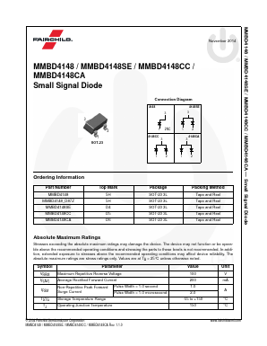 MMBD4148_D87Z Datasheet PDF Fairchild Semiconductor