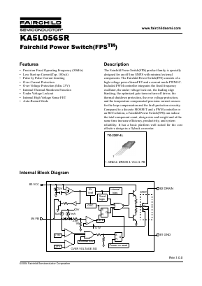 KA5L0565RYDTU Datasheet PDF Fairchild Semiconductor