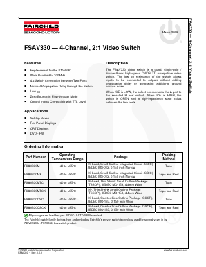 FSAV330MTC Datasheet PDF Fairchild Semiconductor
