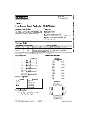 100307QCX Datasheet PDF Fairchild Semiconductor