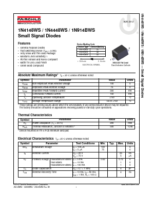 1N4448WS Datasheet PDF Fairchild Semiconductor