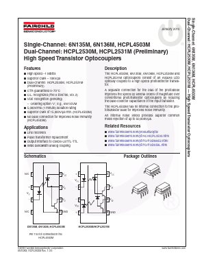 6N135TSDVM Datasheet PDF Fairchild Semiconductor