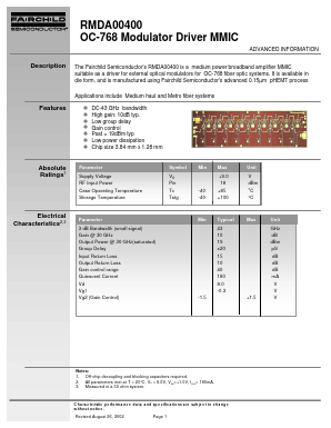 RMDA00400 Datasheet PDF Fairchild Semiconductor